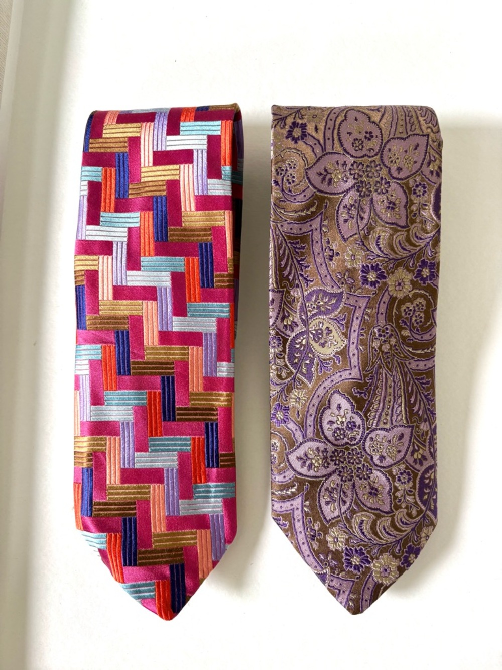 Robert Talbot Nordstrom Woven Pattern Ties - Paisley and Geometric priced 4 both